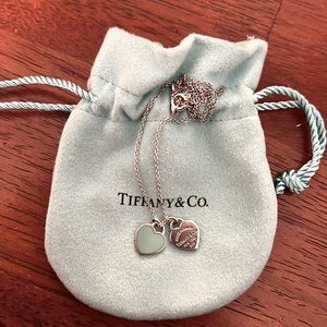 BLUE Return to Tiffany’s double heart tag pendant necklace